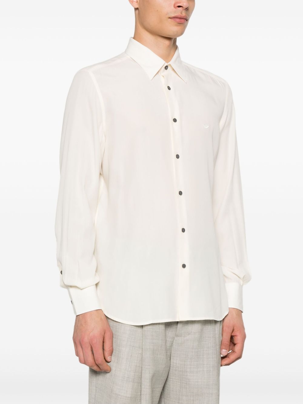 logo-embroidered shirt - 3