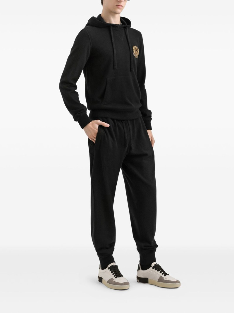 Dolce & Gabbana logo-appliqué cashmere hoodie outlook