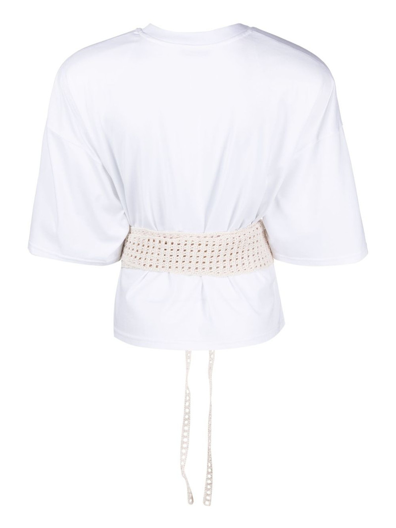 THE MANNEI Turso crochet-wrapping T-shirt outlook