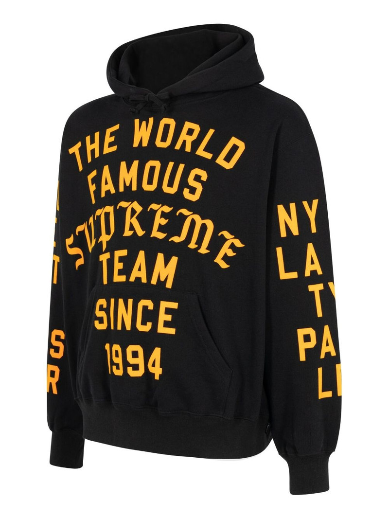 Supreme Team Flocked "Black" hoodie outlook