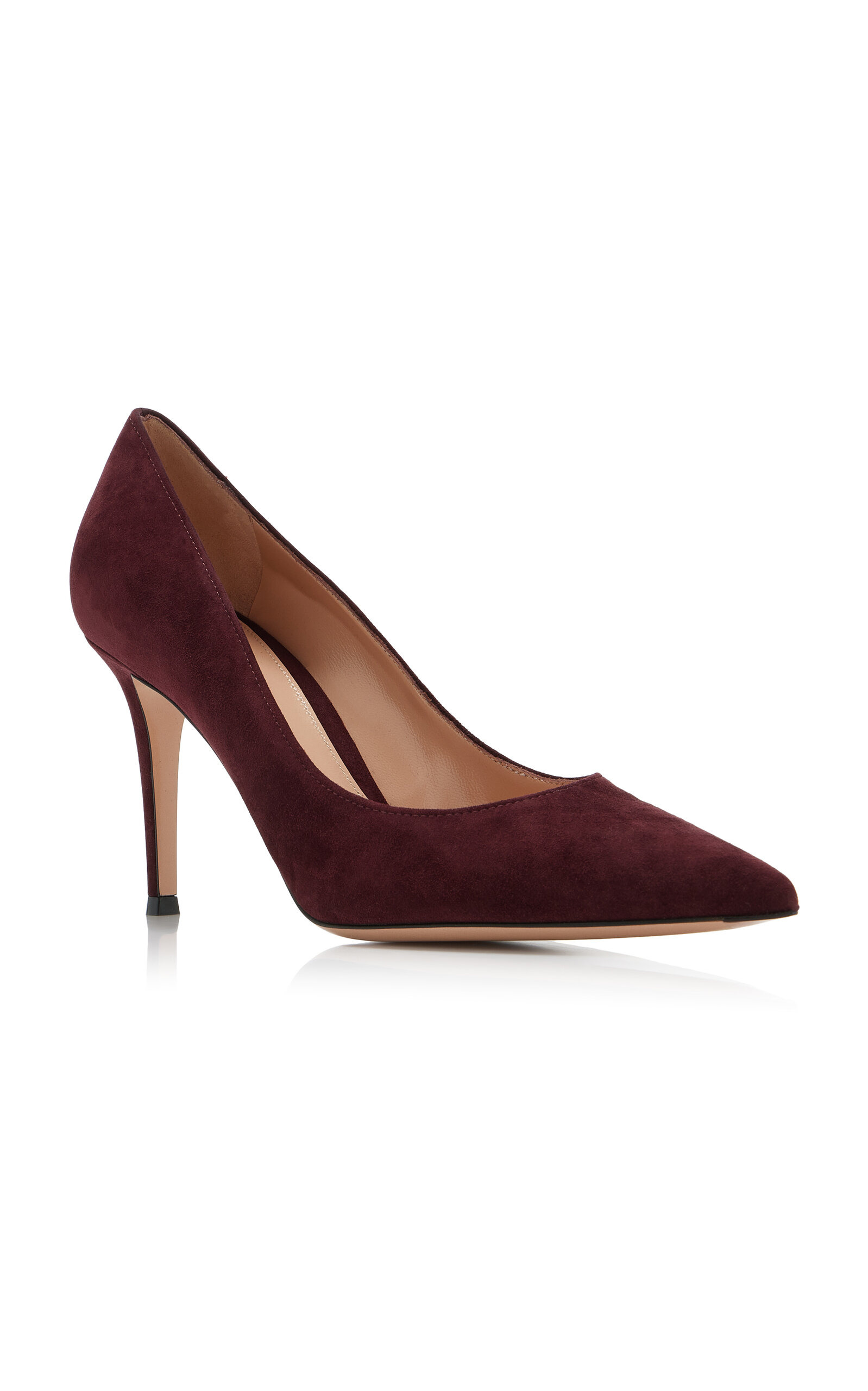 Gianvito Suede Pumps burgundy - 4