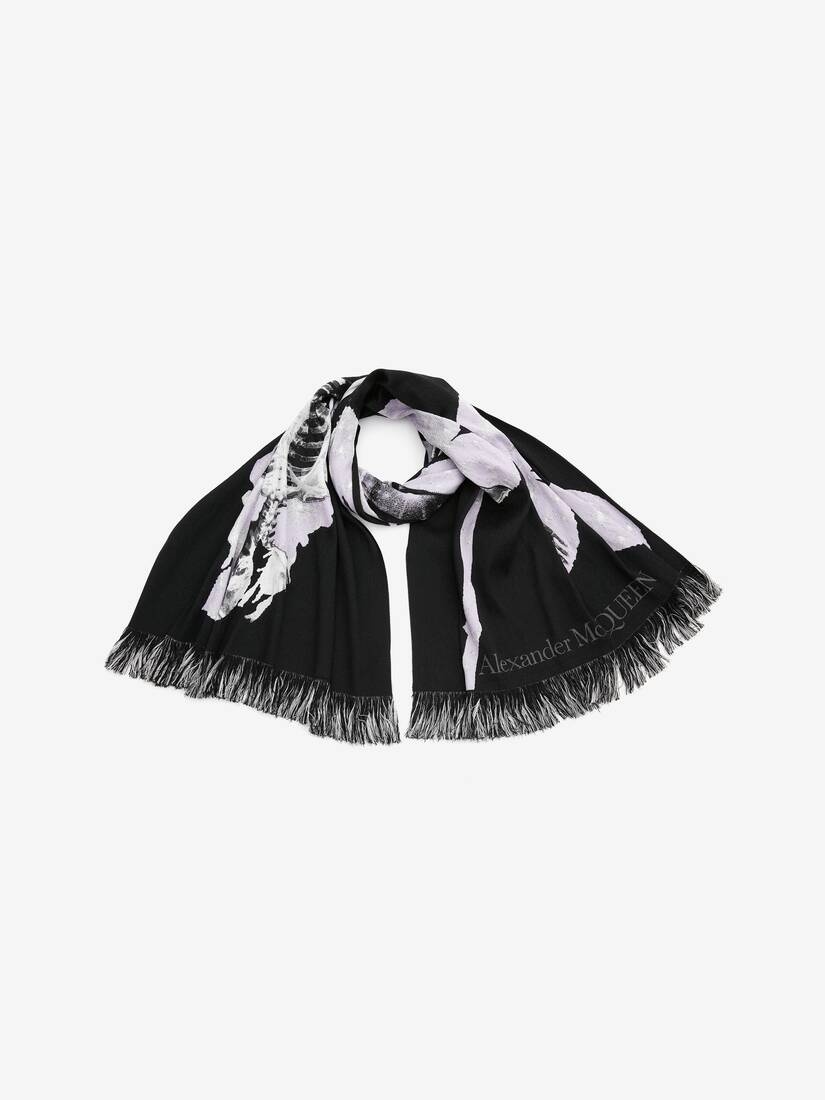 Women's Celestial Skeleton Stole in Black/light Purple - 2