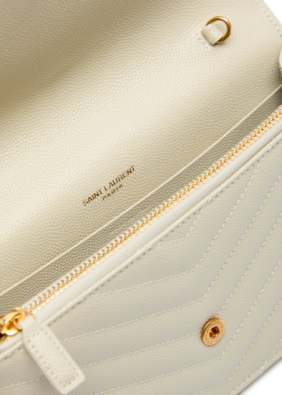 Saint Laurent Logo Quilted Leather Wallet-on-chain - 4