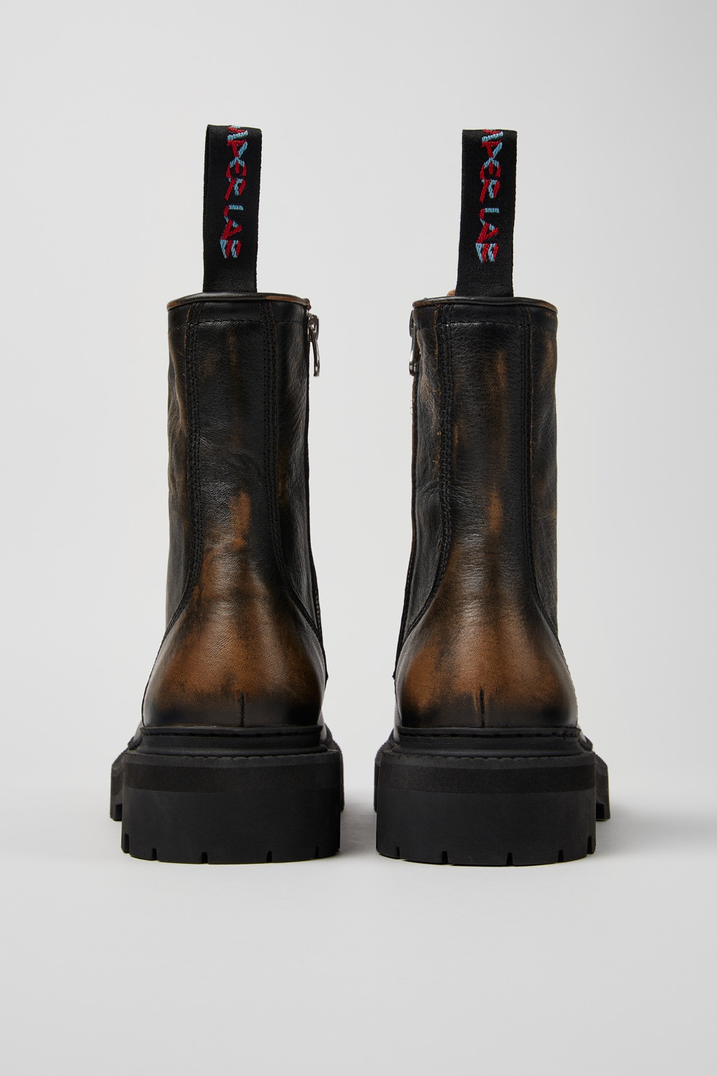 Three-Toned Brushed Leather Boots - 3