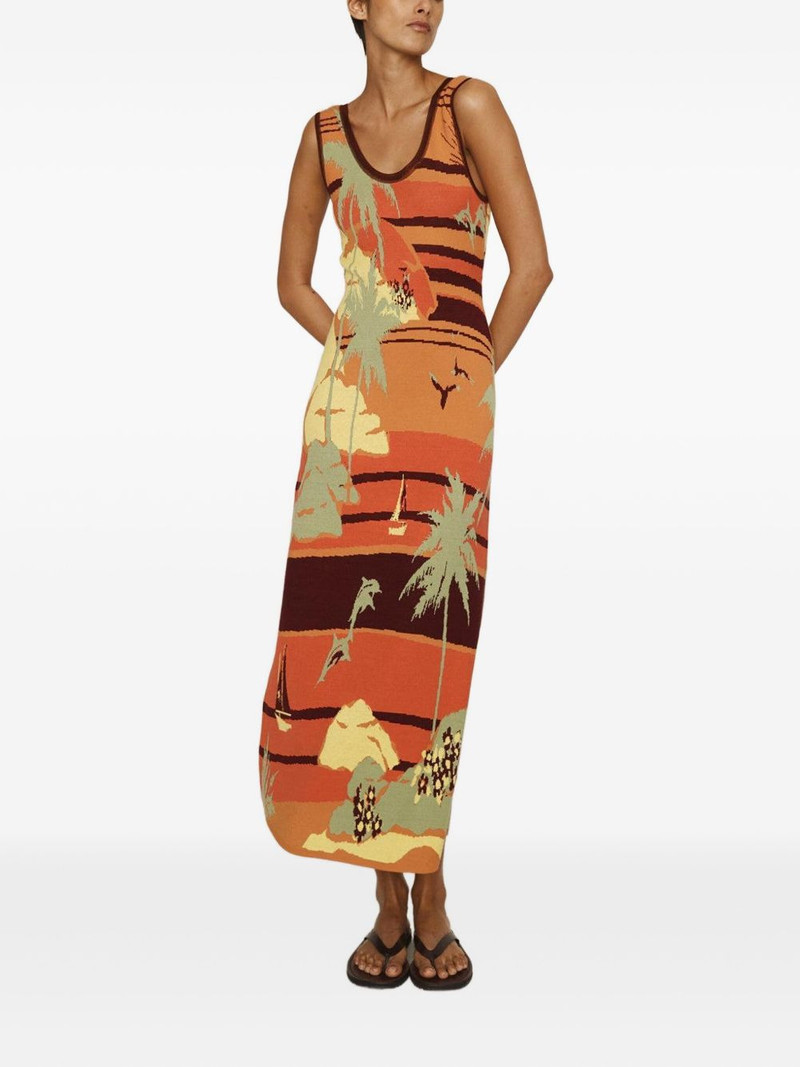 ALÉMAIS Palm Island print midi dress outlook