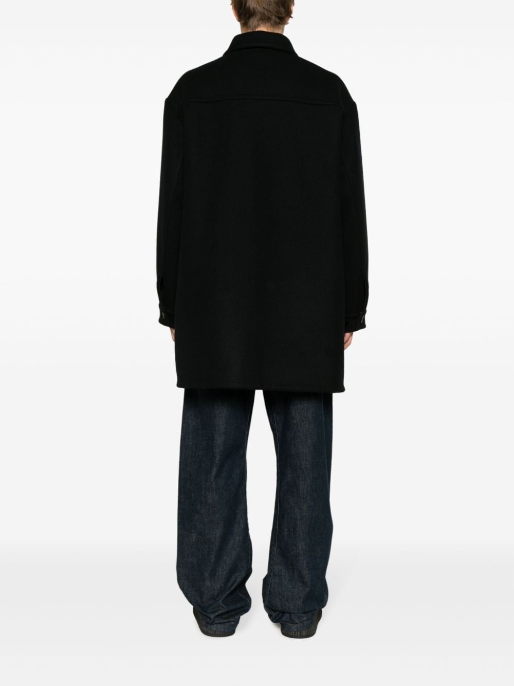 zip-up wool coat - 4