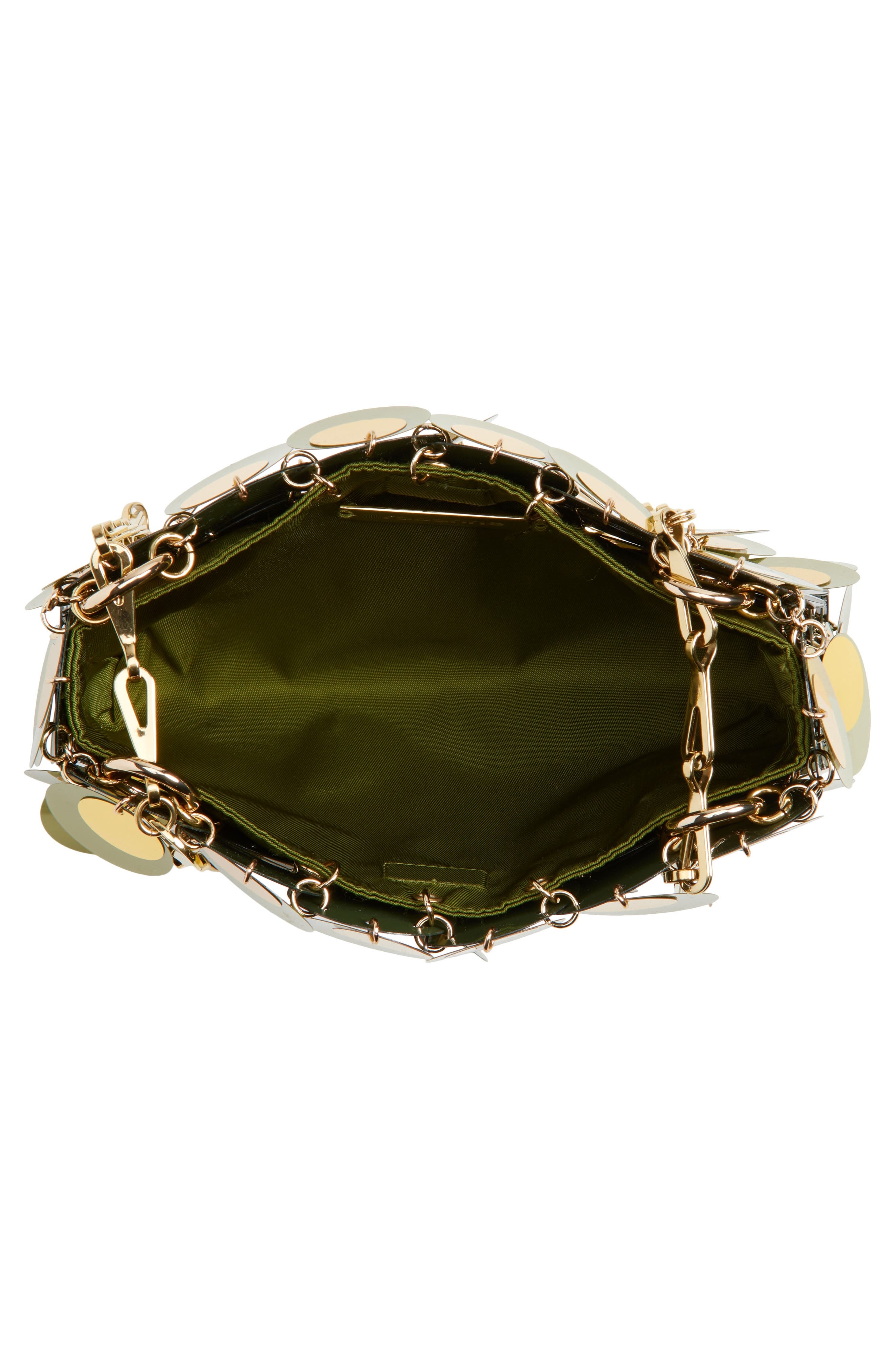 Rabanne Nano Kaki Sparkle Shoulder Bag in Dark Green /Gold at Nordstrom - 5