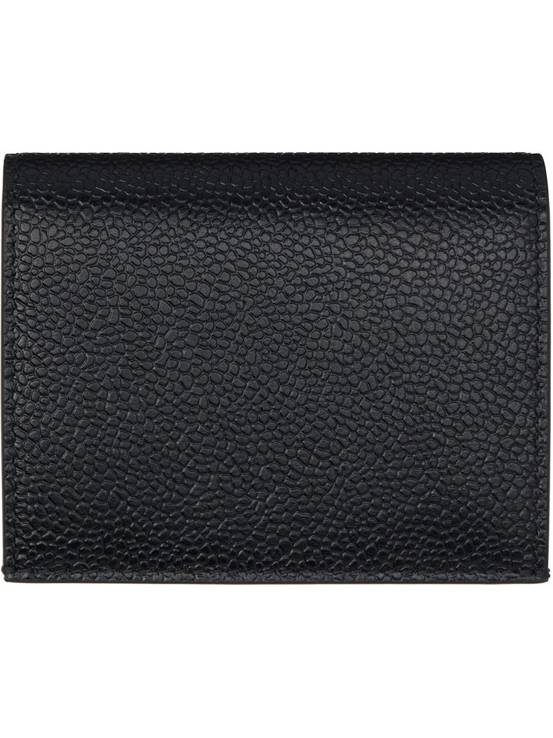 Thom Browne Black Pebble Grain Hector Double Card Holder outlook
