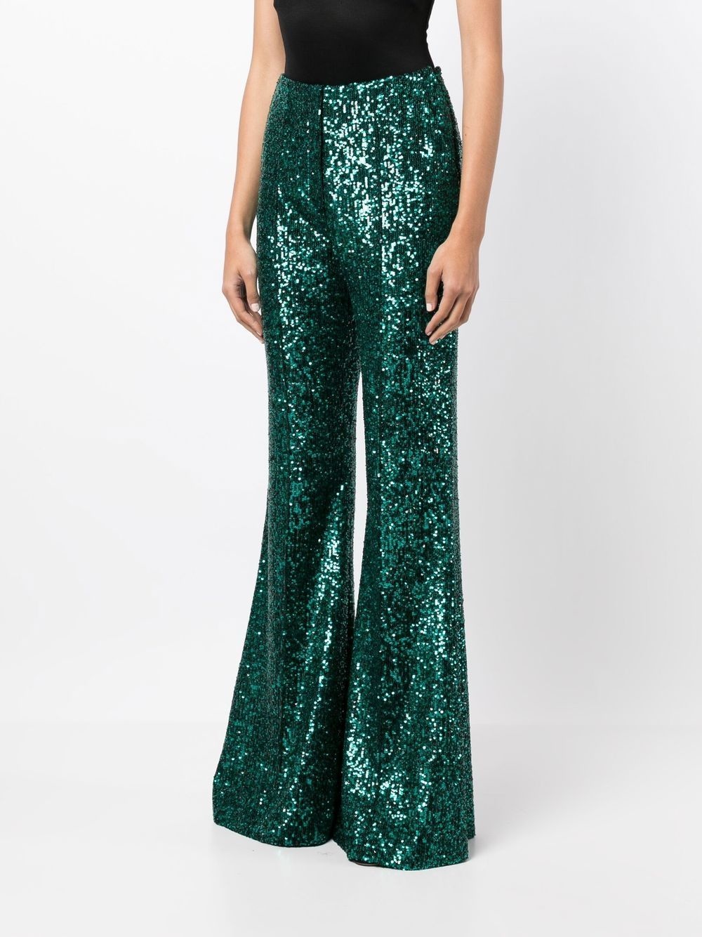 Full Paillettes Flare Pants - 3