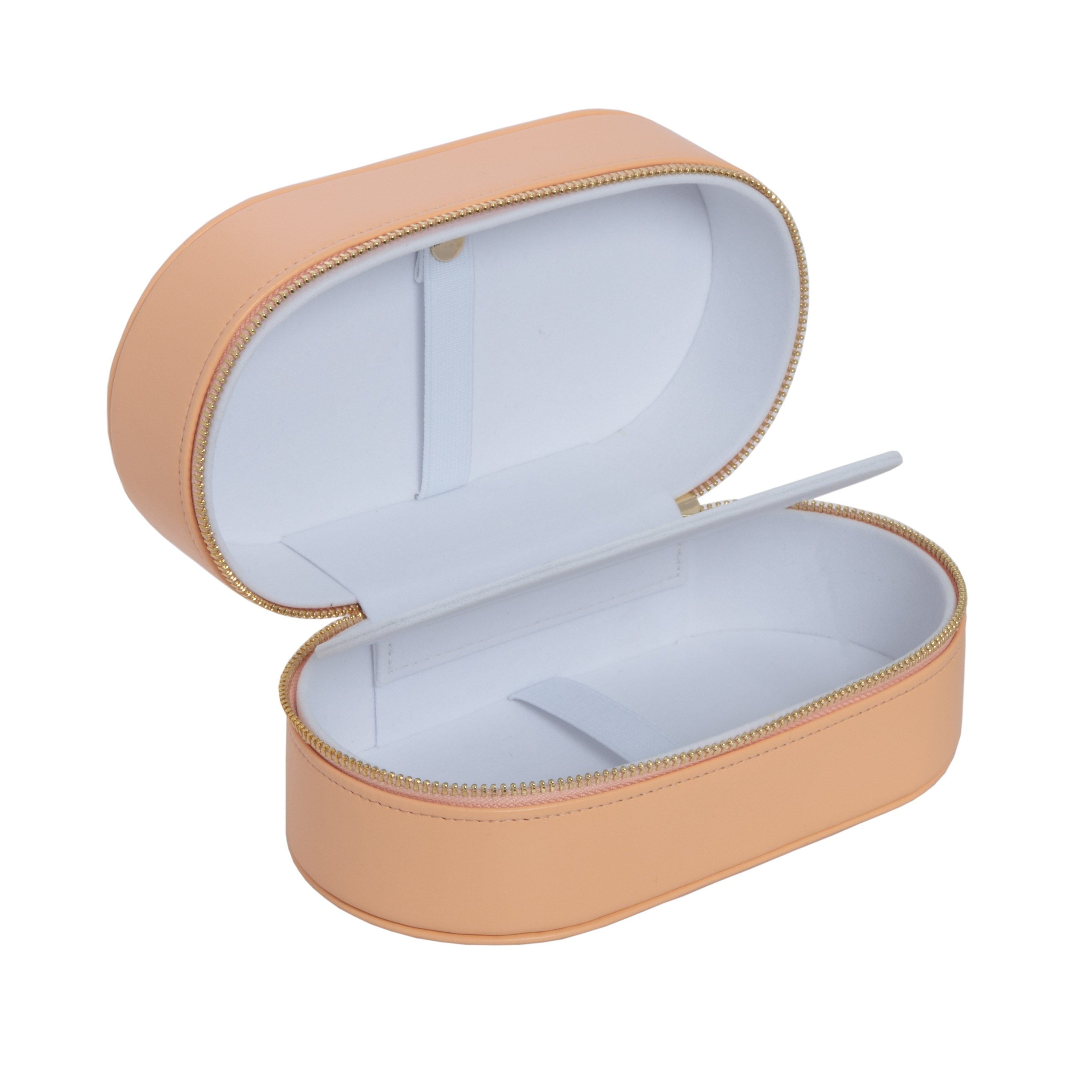 LINDA FARROW OVAL TRAVEL CASE IN PEACH - 2