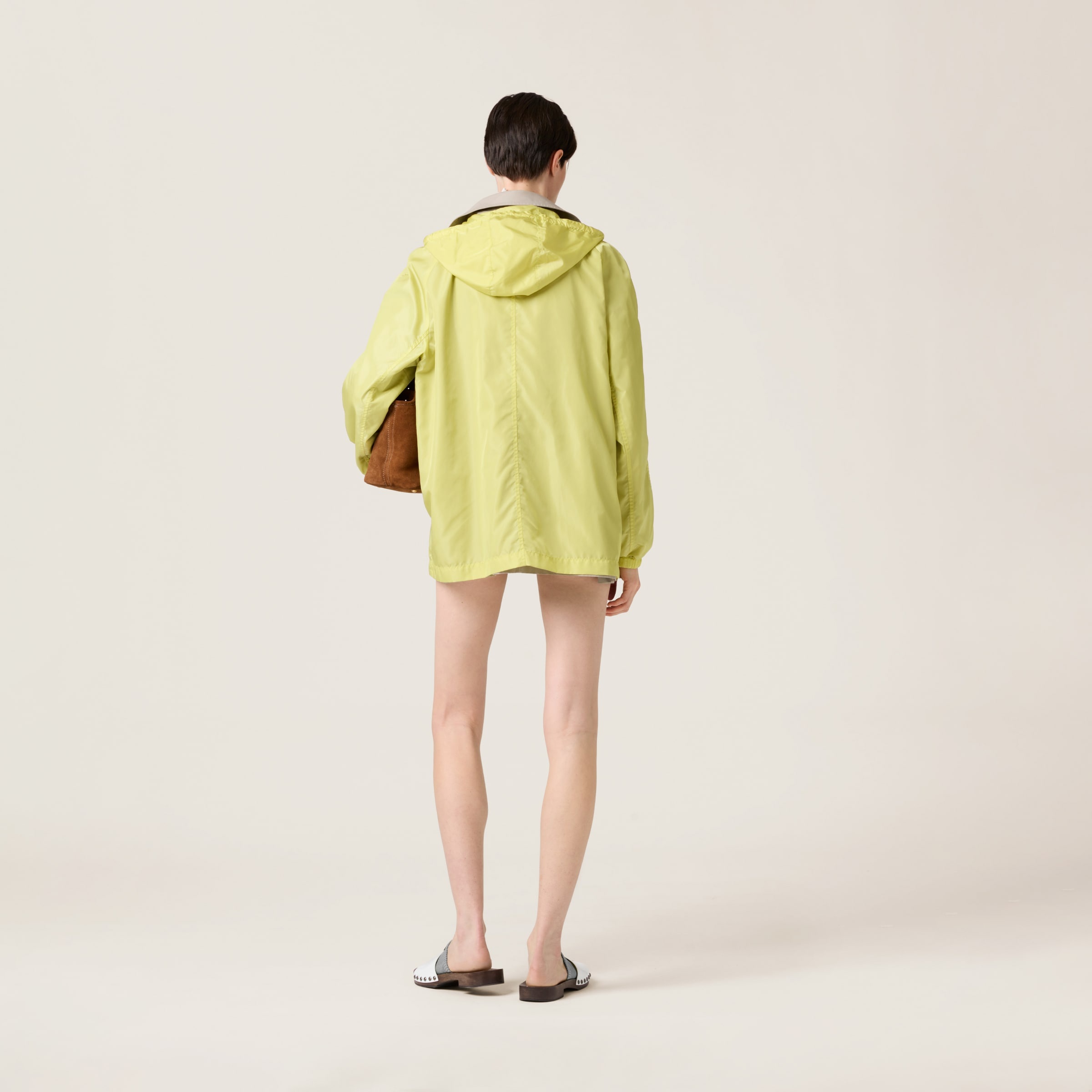 Panama cotton and technical pongé blouson jacket - 3