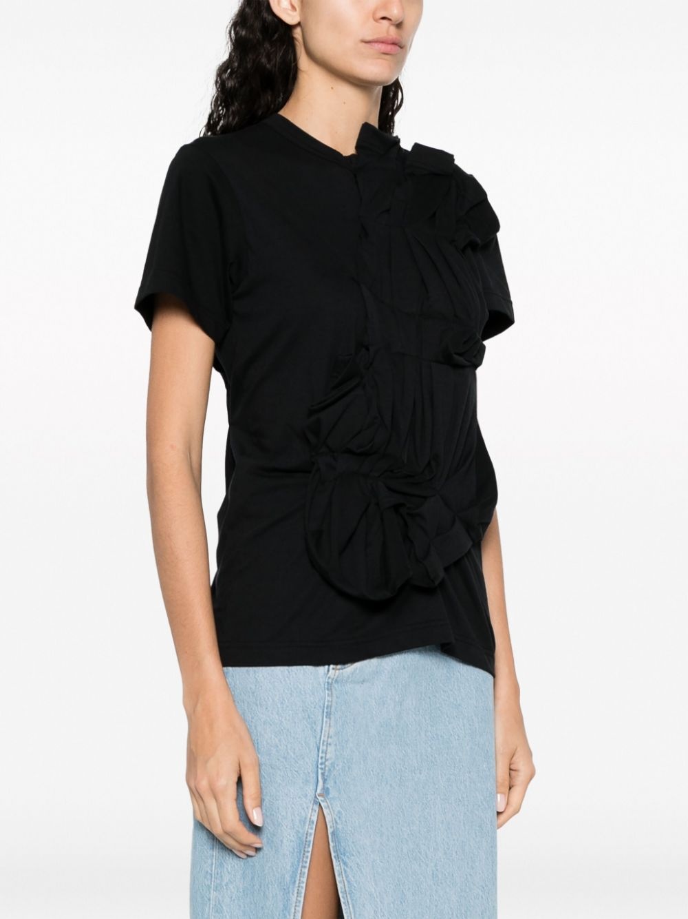 ruched panelled T-shirt - 3