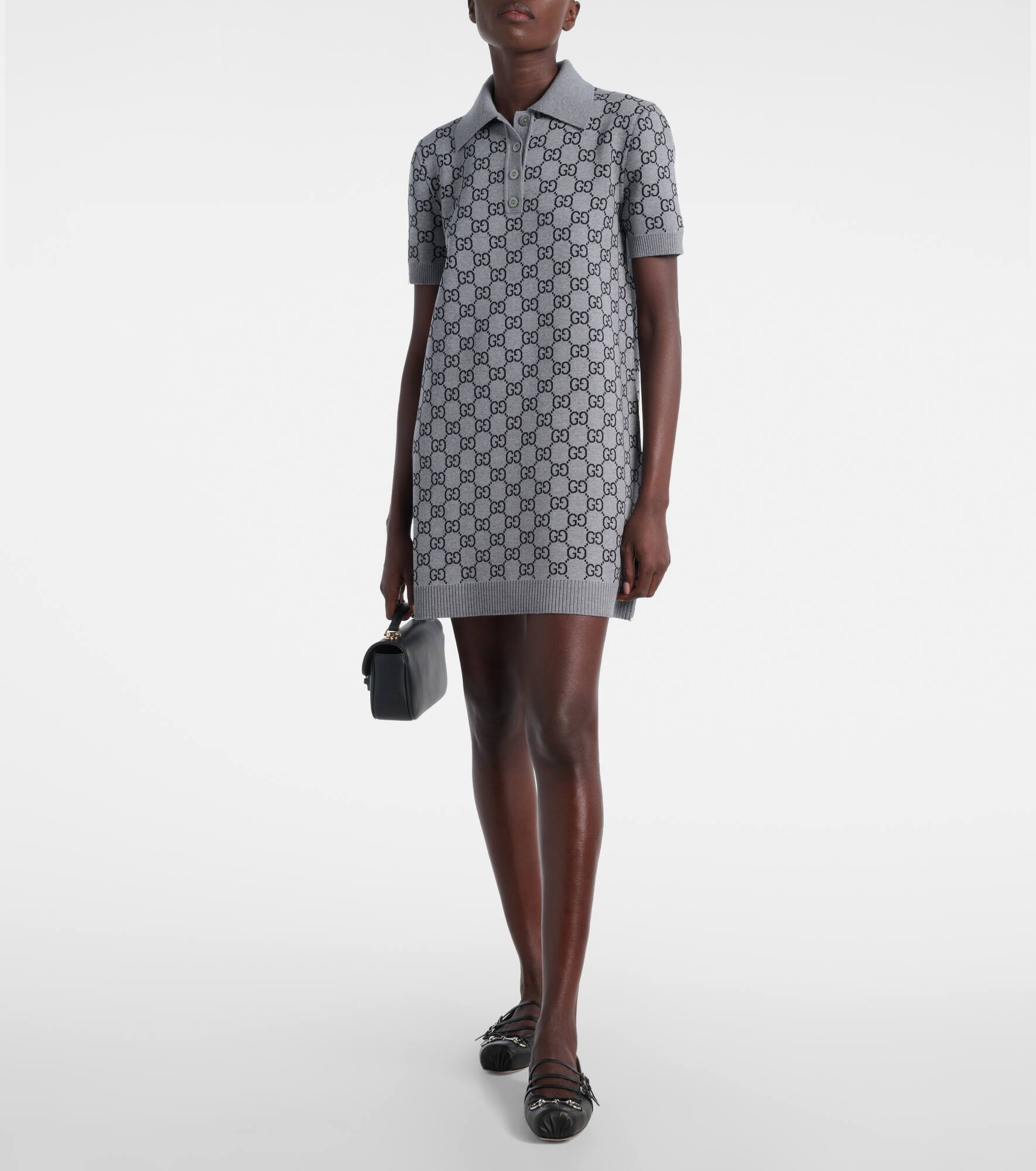 GG wool-blend polo dress - 2
