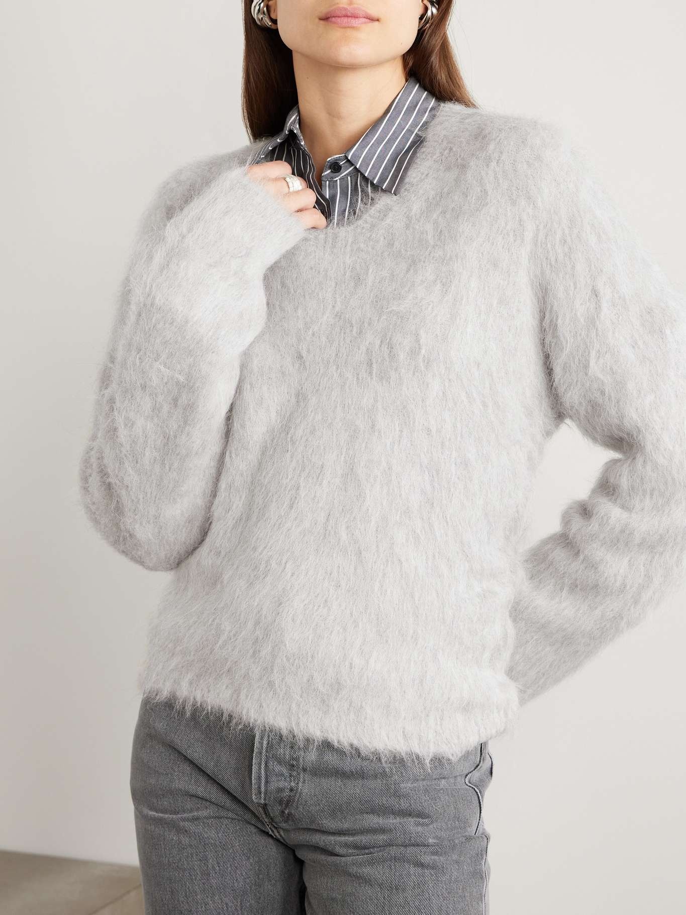 Brushed alpaca-blend sweater - 3