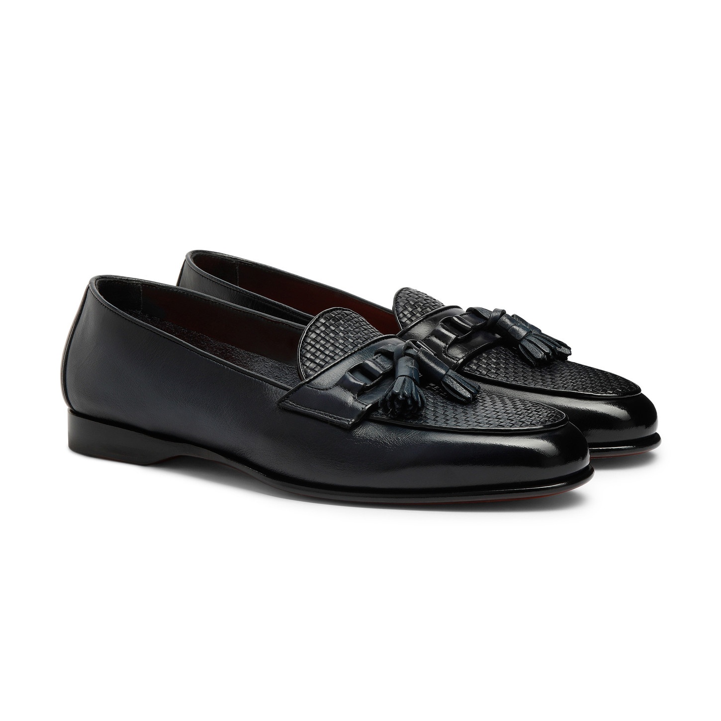 Men's blue leather Andrea tassel loafer - 3