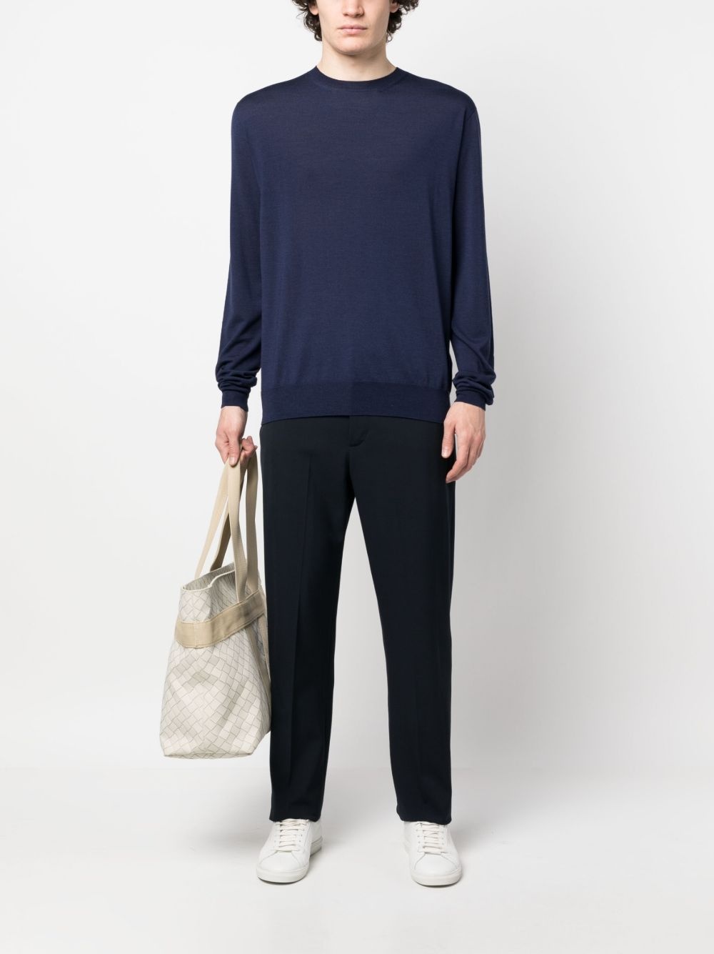 plain wool-silk jumper - 2