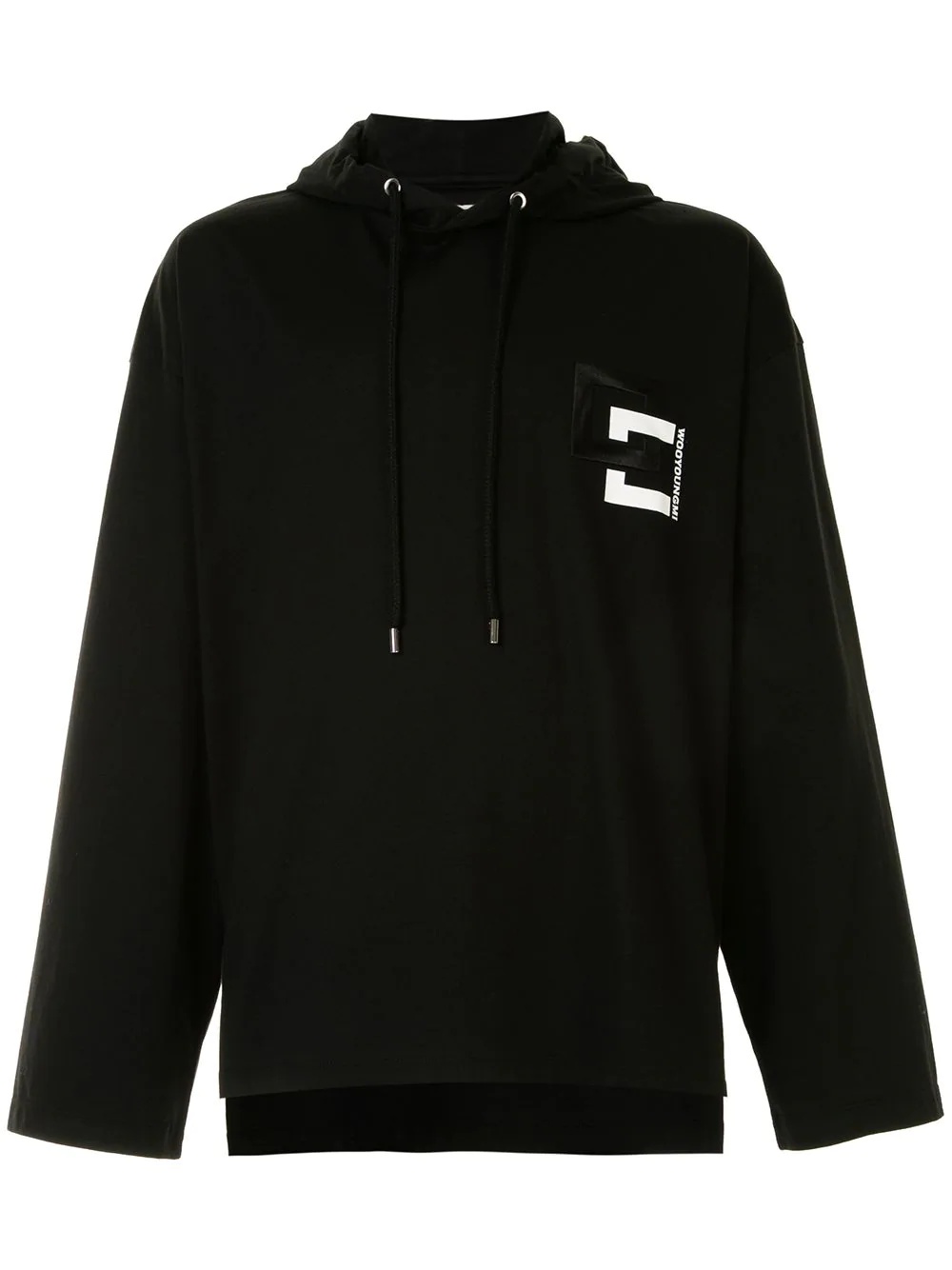 logo drawstring hoodie - 1