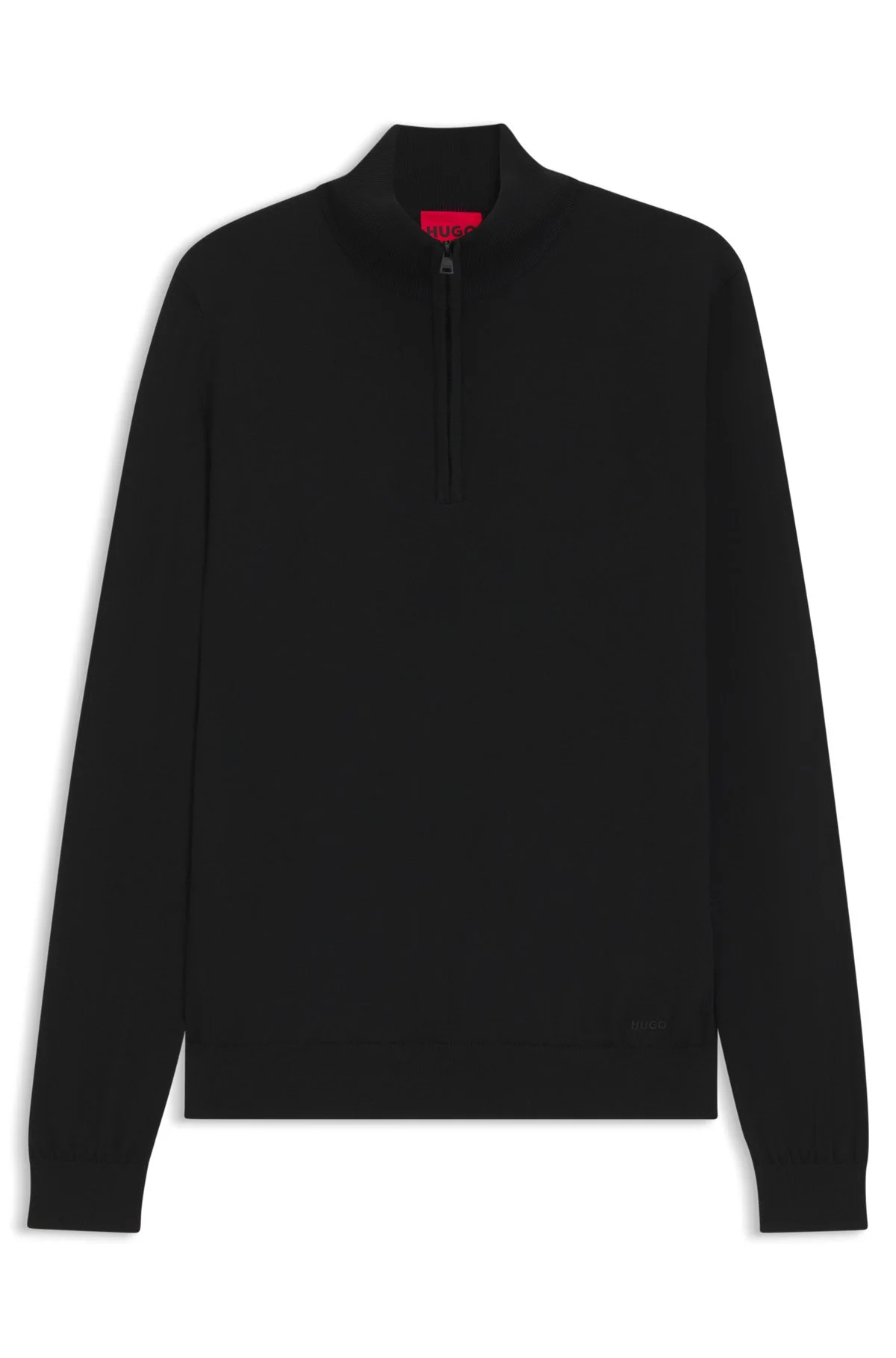 MERINO WOOL SWEATER WITH ZIPPER NECK - 1