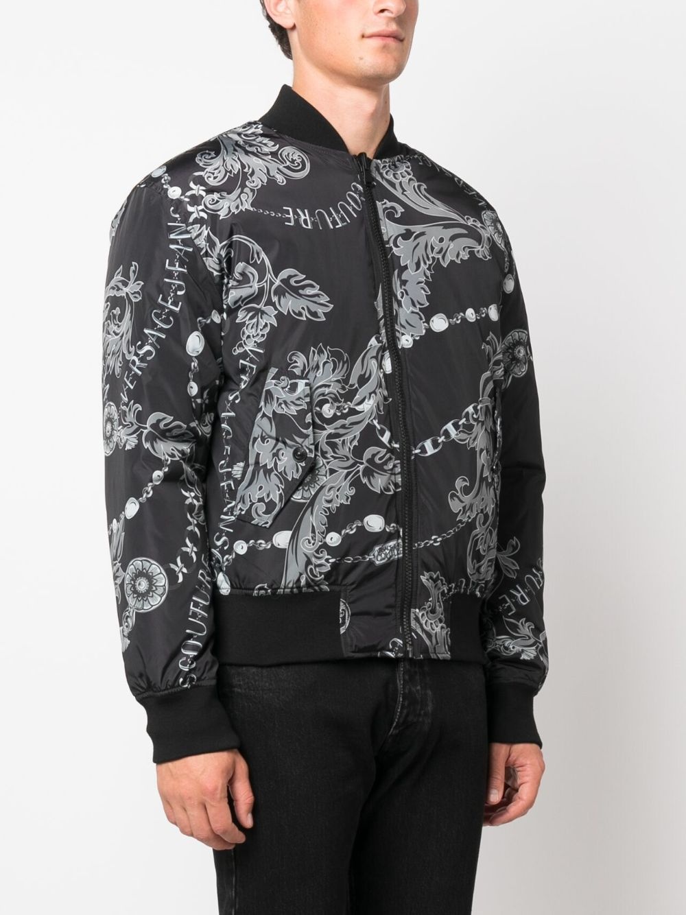 baroque-print bomber jacket - 3