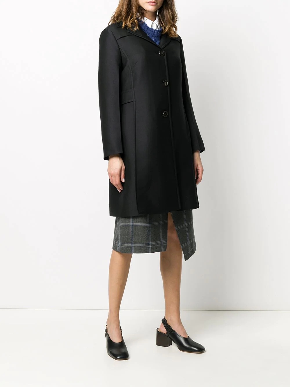 a-line midi coat - 3