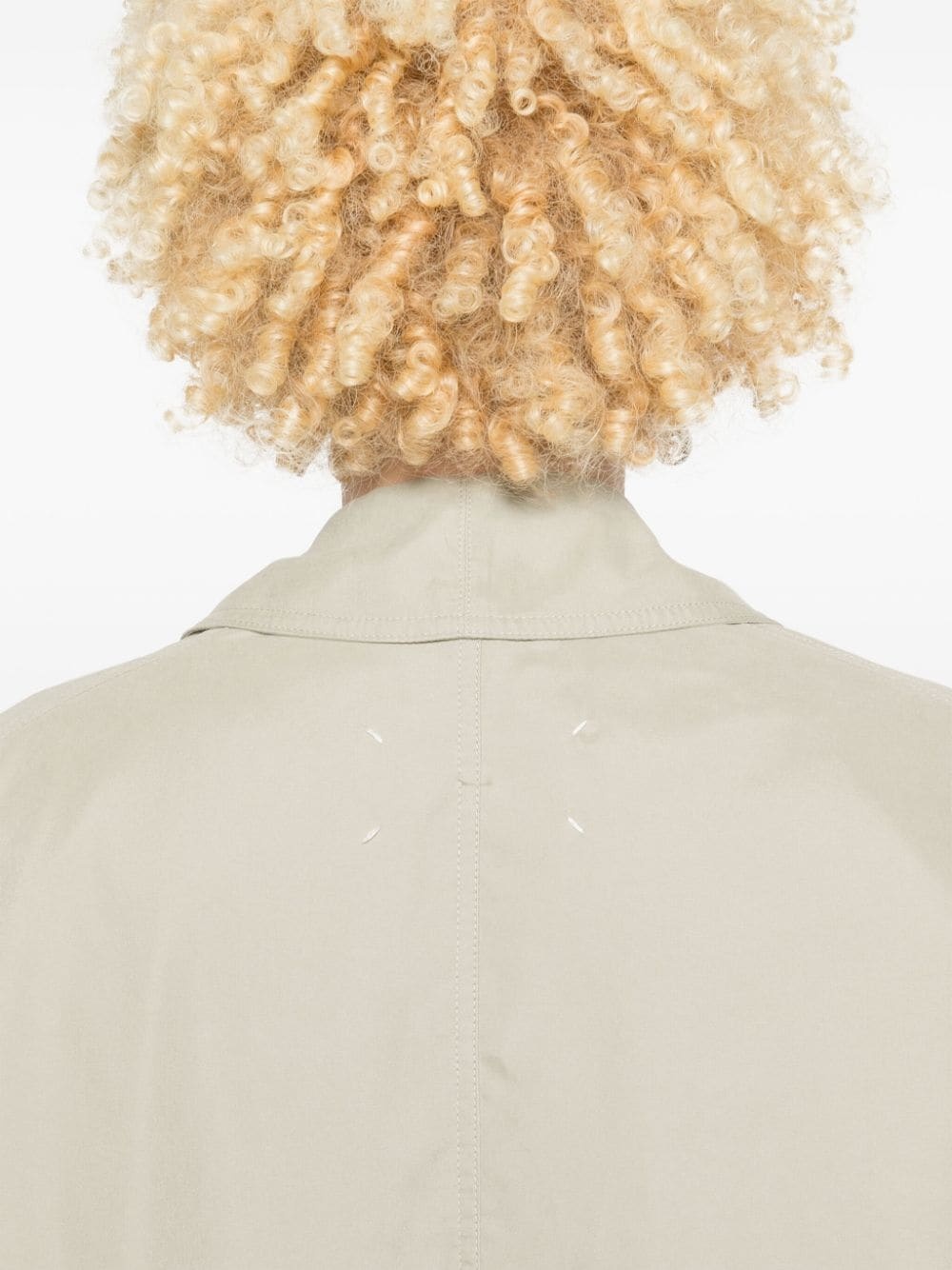 four-stitch logo trench coat - 5