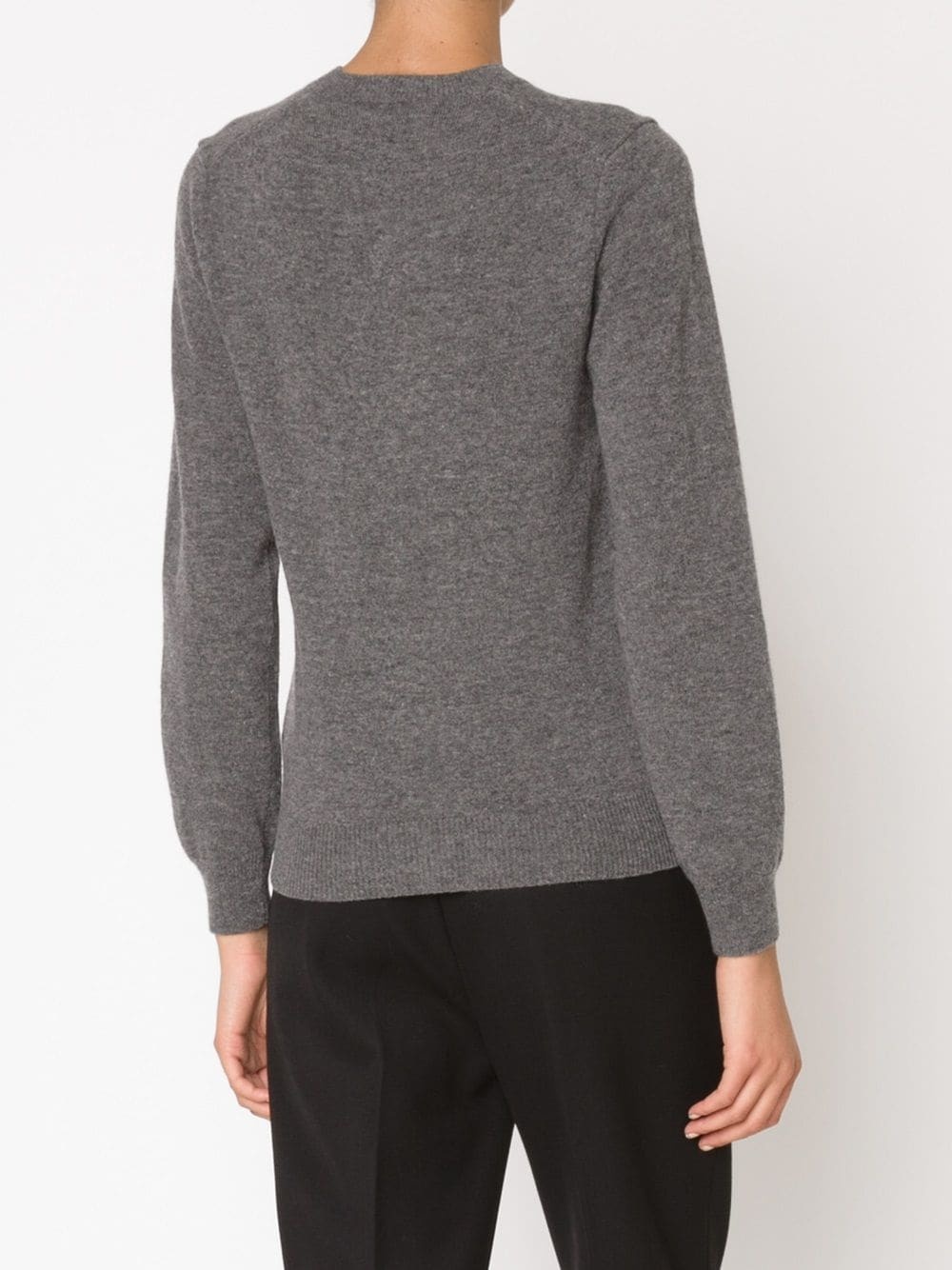 embroidered heart v-neck jumper - 4
