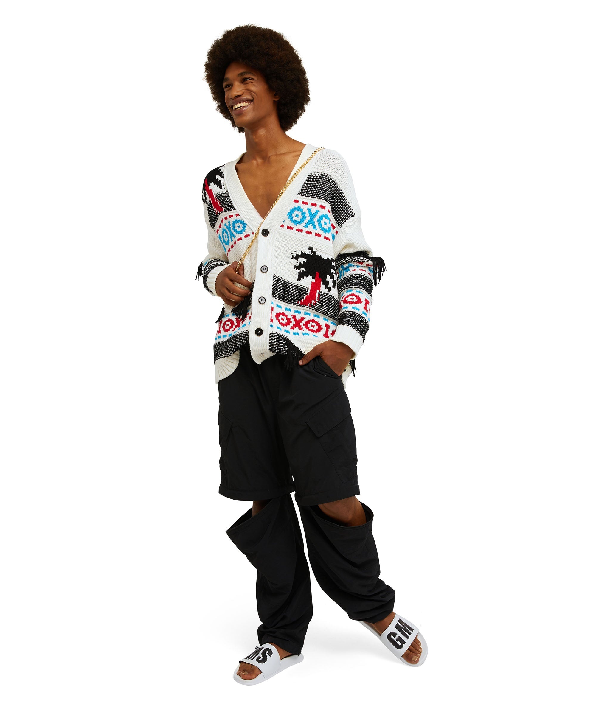 Solid color nylon cargo pants - 5