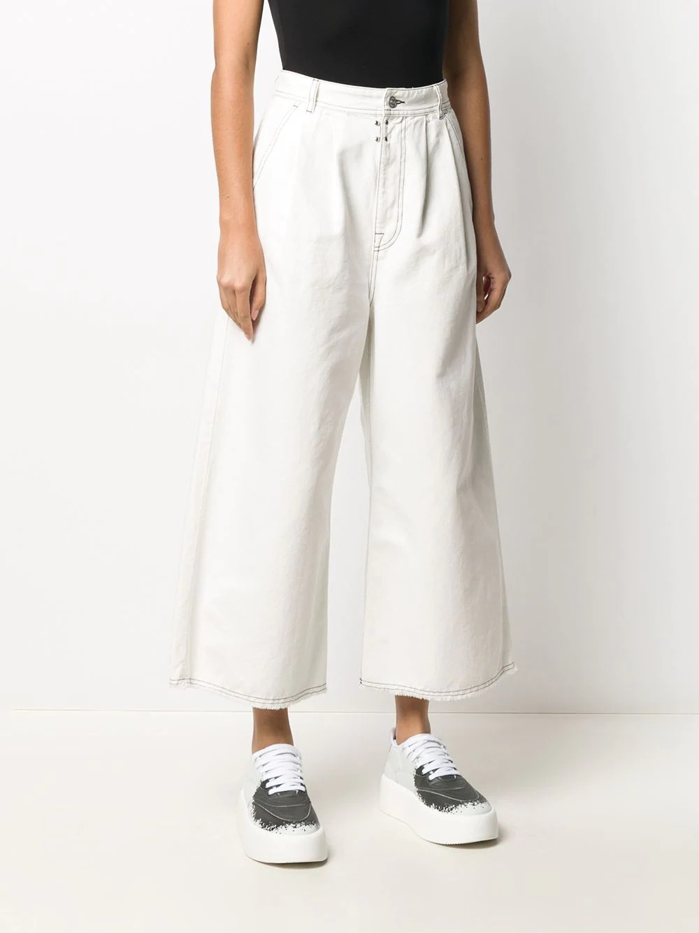 flared cropped high-waisted jeans - 3