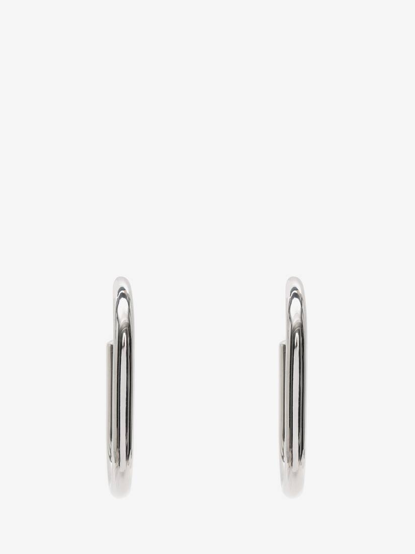Oversized Hoop Earrings in Antique Silver - 2