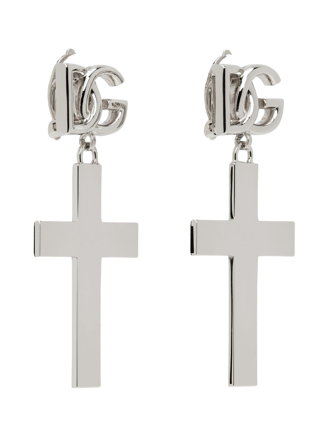 Silver Cross Earrings - 2