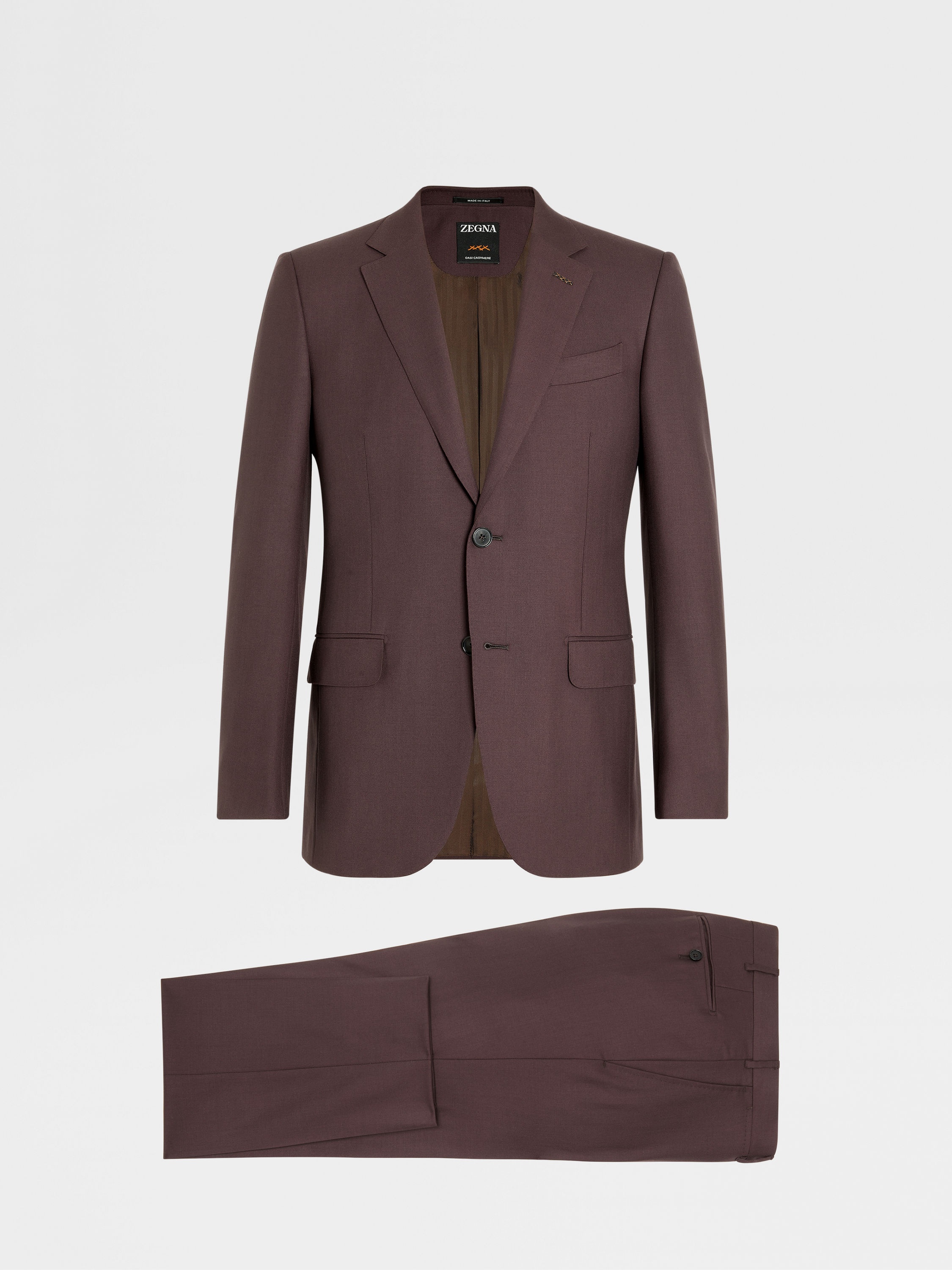 DARK BURGUNDY OASI CASHMERE SUIT - 1