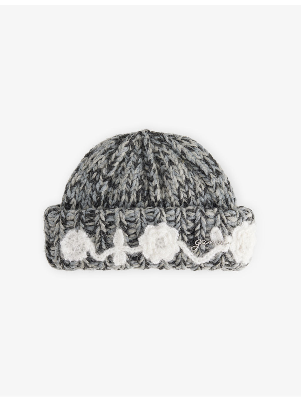 Crochet Wool-Blend Beanie - 1