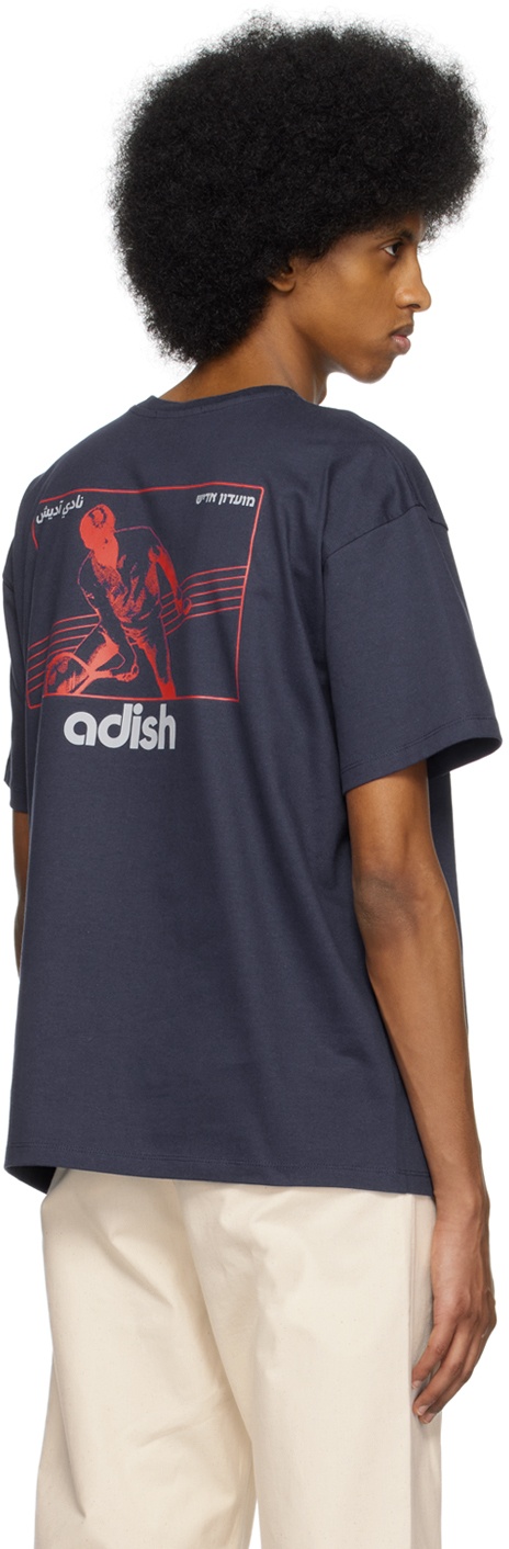 【関税込み】ADISH ネイビー Nadi Lel Tシャツ Navy Nadi Lel T-Shirt by ADISH on Sale