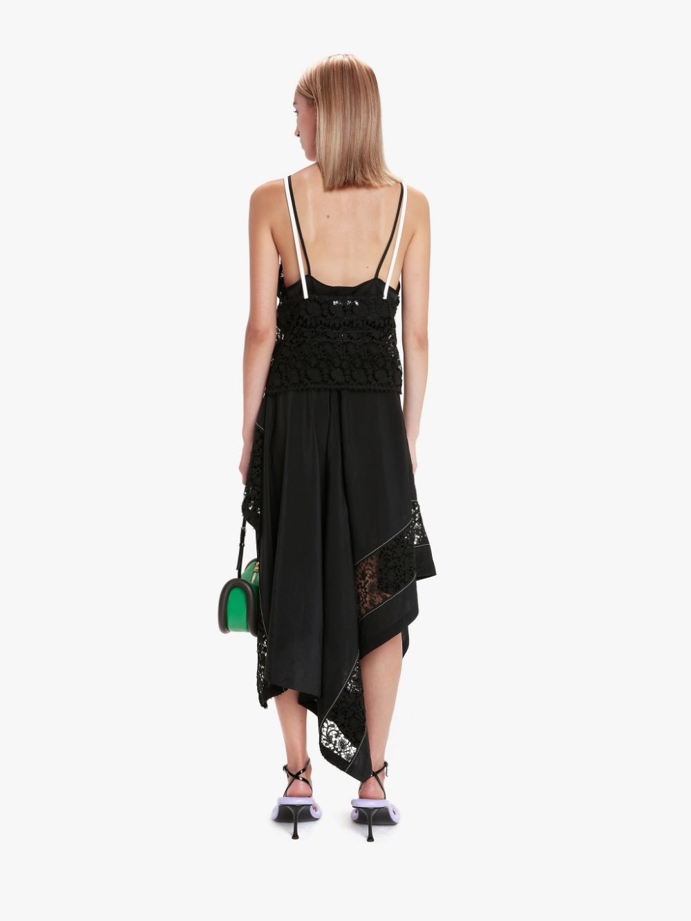 LACE INSERT ASYMMETRIC SKIRT - 4