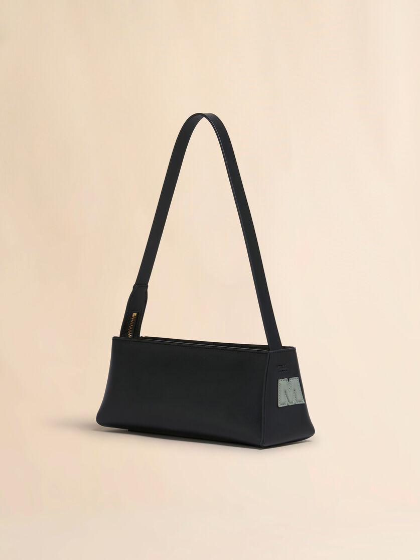 BLACK LEATHER MUSEO BAGUETTE BAG - 3