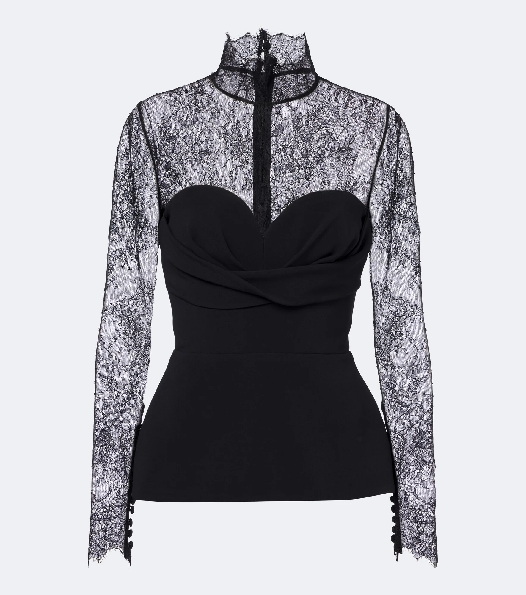 Lace-trimmed bustier top - 1