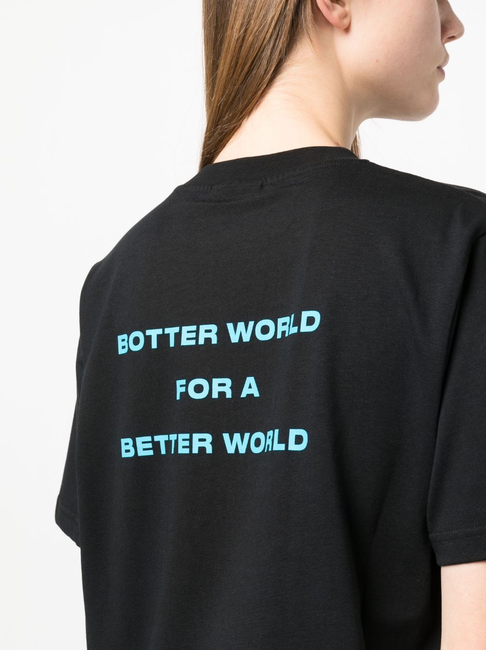 slogan-print crew-neck T-shirt - 5