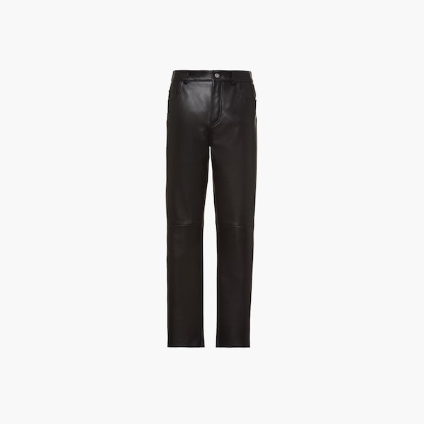 Nappa leather five-pocket pants - 3