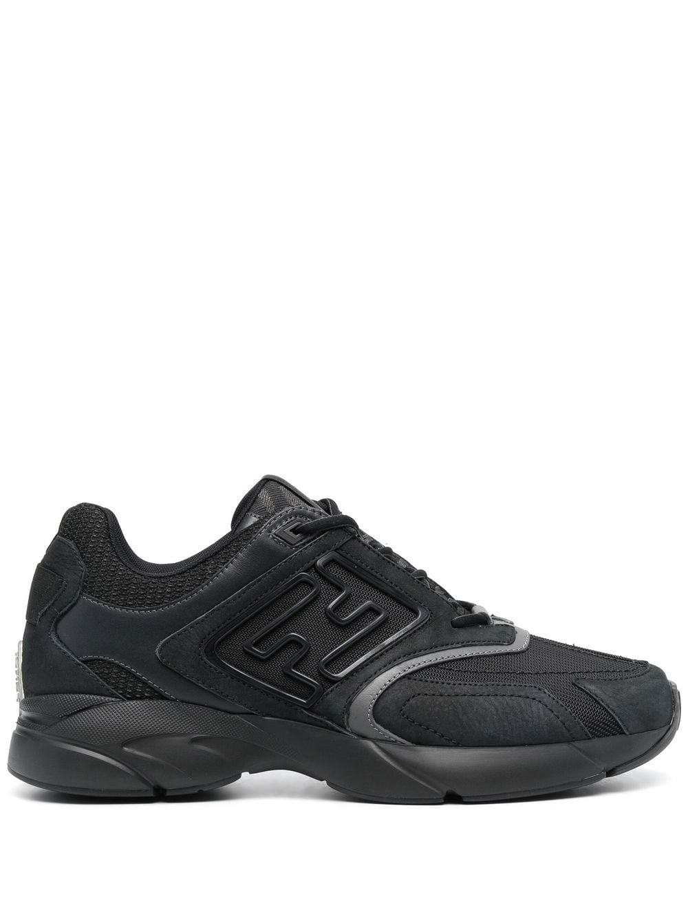 logo-print mesh-panelled sneakers - 1