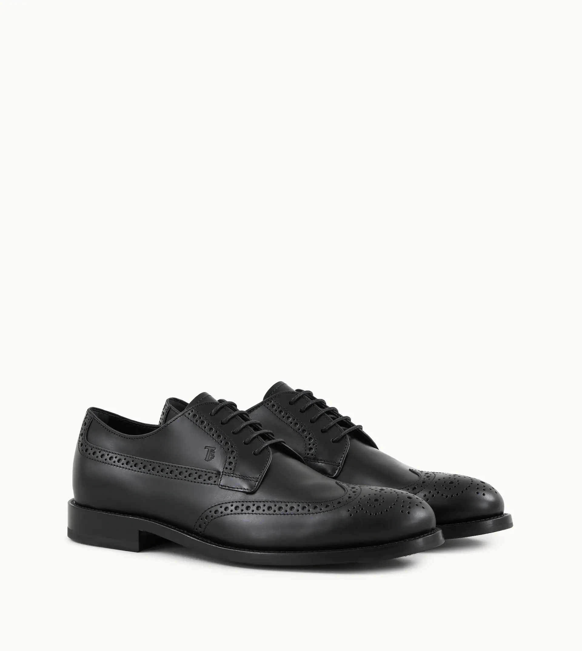 LACE-UP SHOES IN LEATHER - BLACK - 4