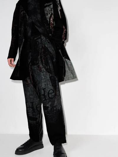 Yohji Yamamoto printed wide-leg trousers outlook