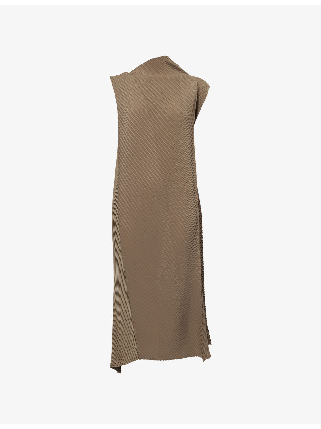 Soft Fold Pleats Knitted Knee-Length Dress - 1
