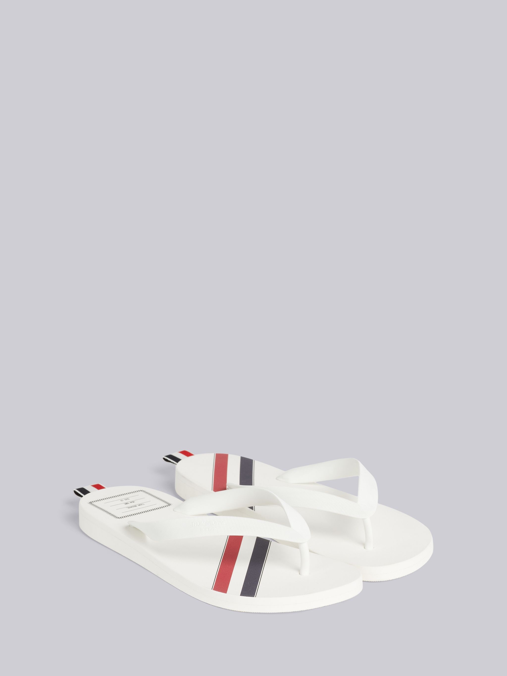White Molded Rubber Stripe Flip Flop - 3