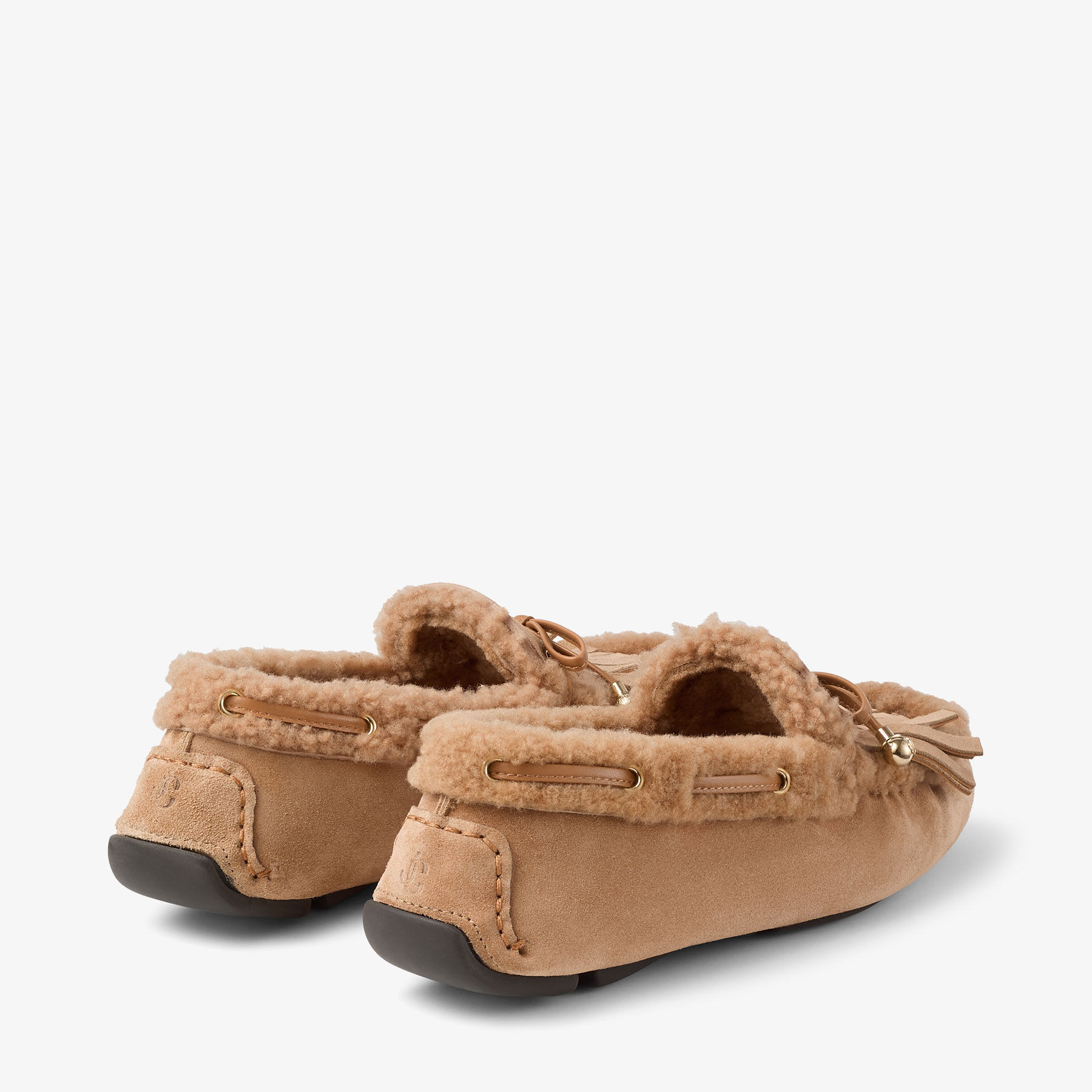 Manon F
Toffee Velvet Suede Loafers with Shearling - 5