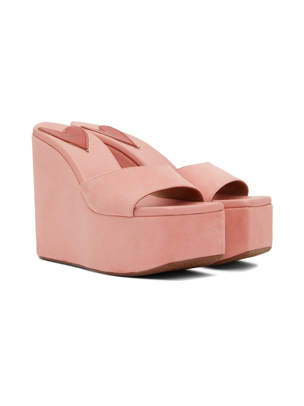 Pink Platform Wedge Mules - 4