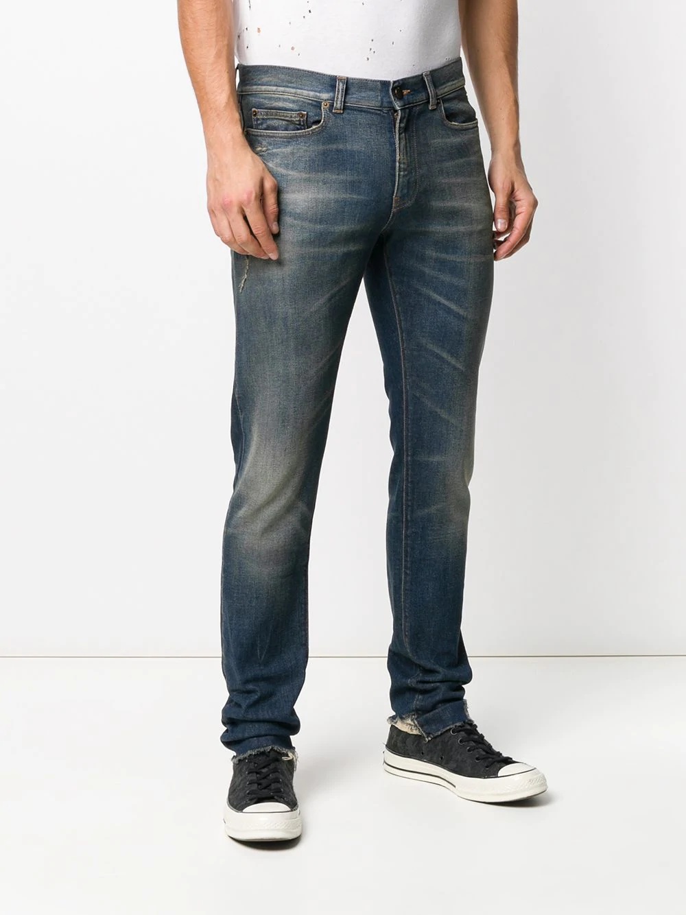 stonewashed straight leg jeans - 3