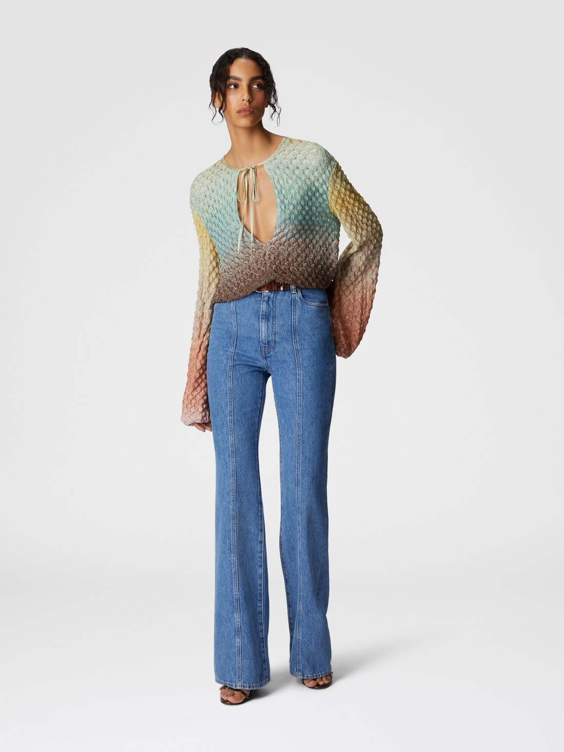 High-waisted five-pocket denim jeans - 2