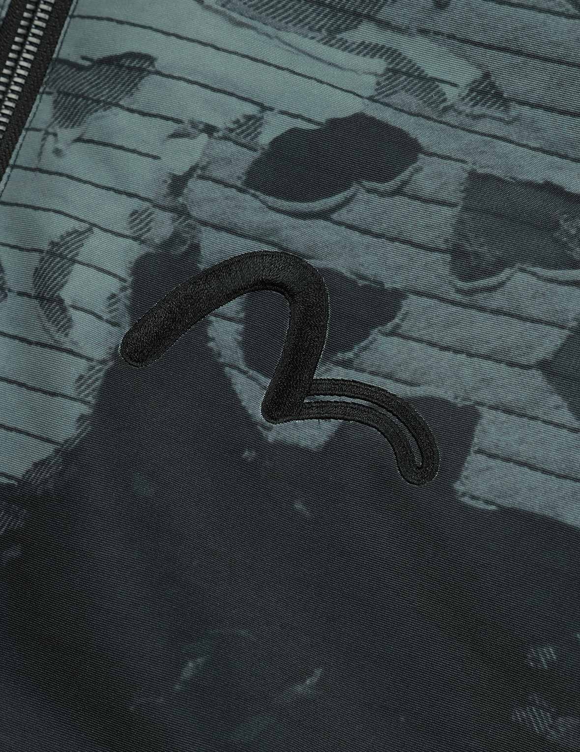 Deconstructed Print and Logo Embroidery Relax Fit Down Jacket - 6