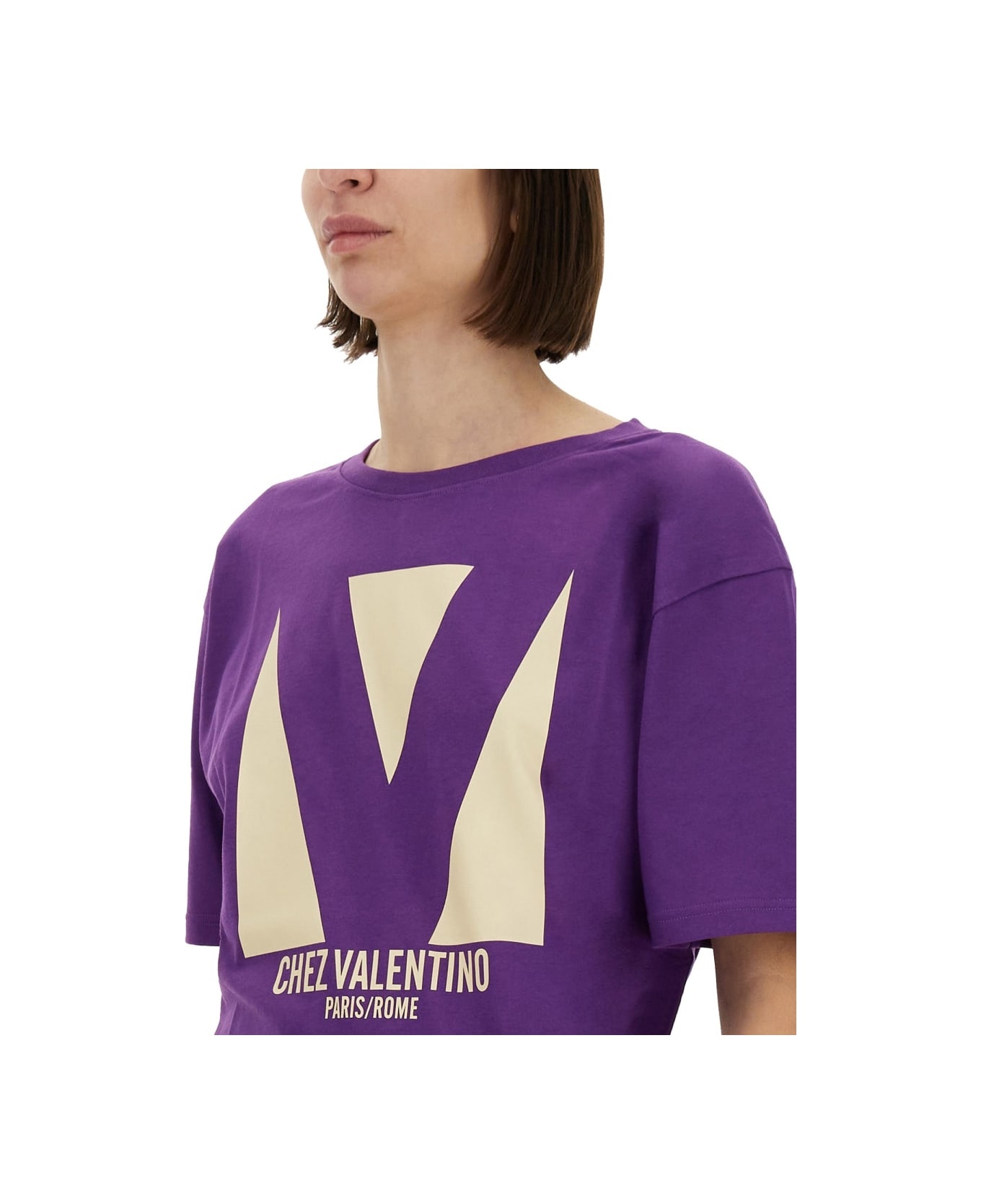 "chez Valentino" Print T-shirt - 4