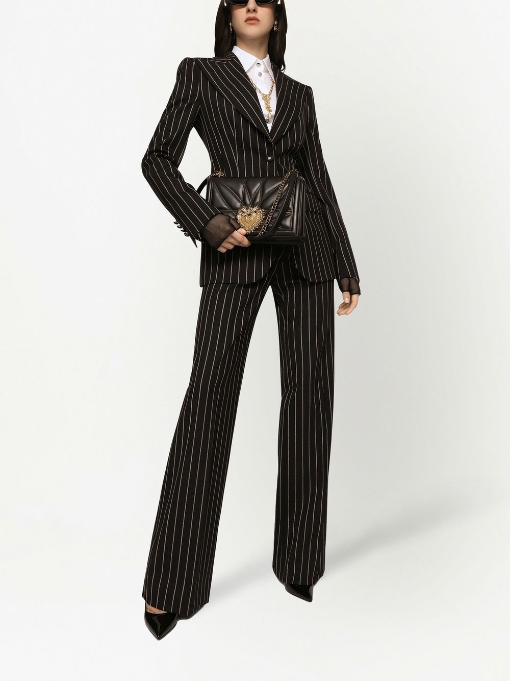 pinstriped single-breasted blazer - 2